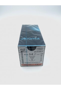 Мононить из сополимера гликолид-e-капролактон (PGC25) рассасывающаяся  5.0 / 19мм / обр.-реж., 3/8, черн.